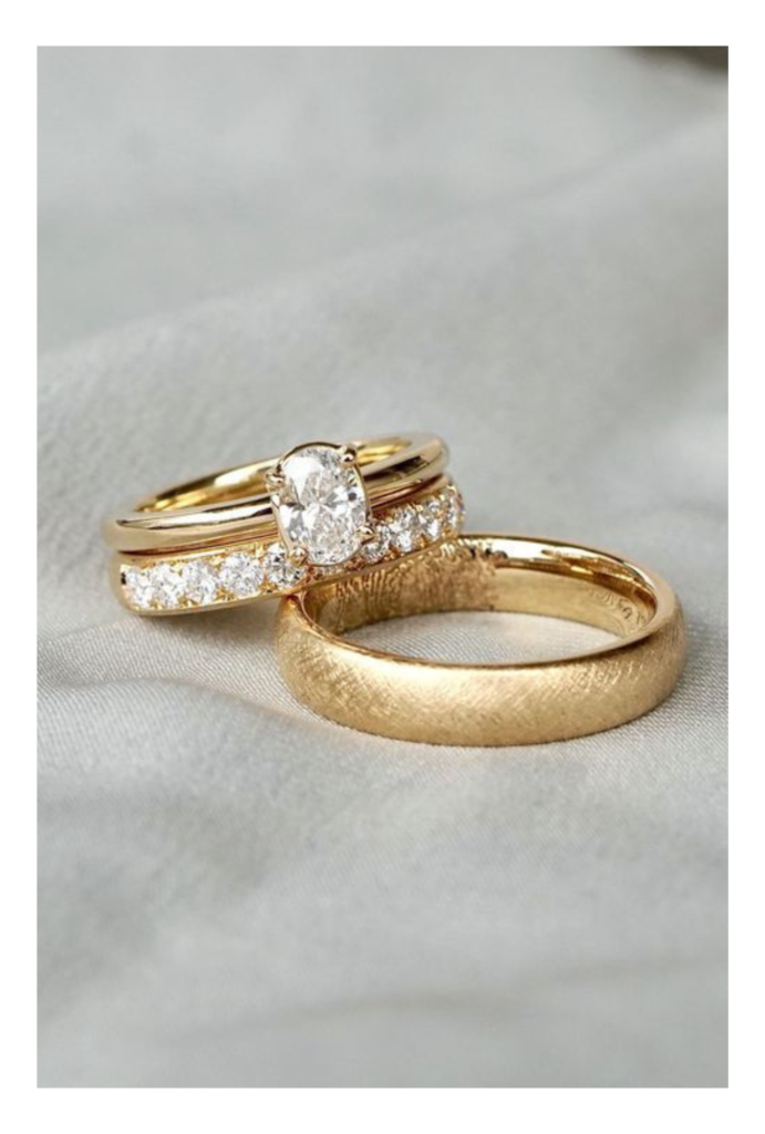 alliances en or bague pavée de diamants élégant